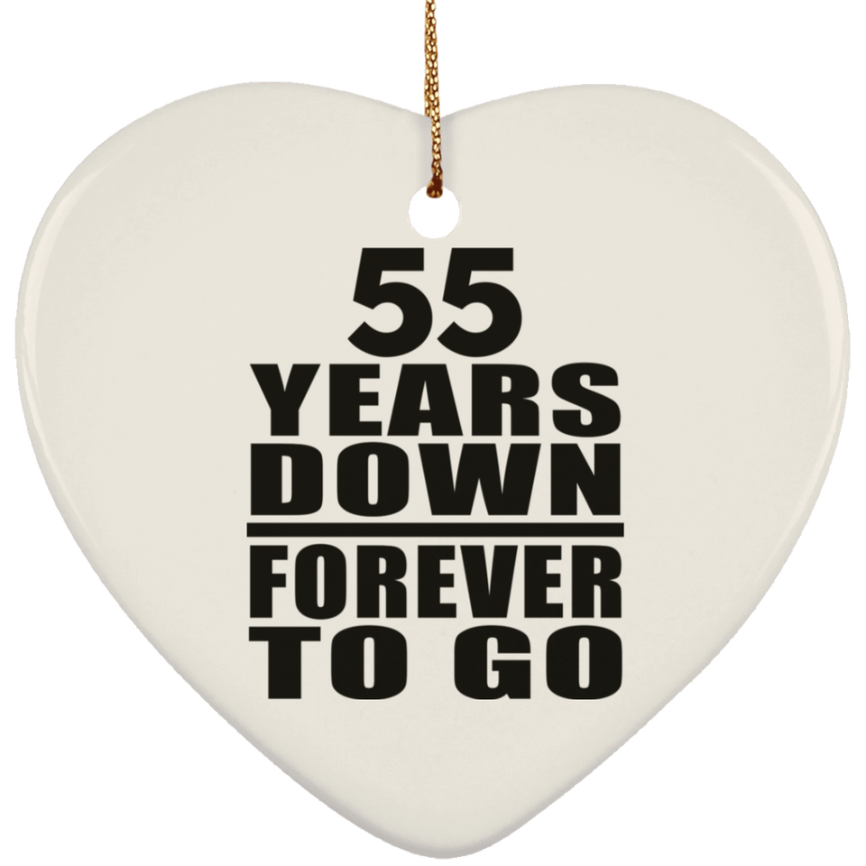 55th Anniversary 55 Years Down Forever to Go - Heart Ornament