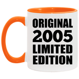 19th Birthday Original 2005 Limited Edition - 11oz Accent Mug Orange