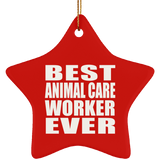 Best Animal Care Worker Ever - Star Ornament