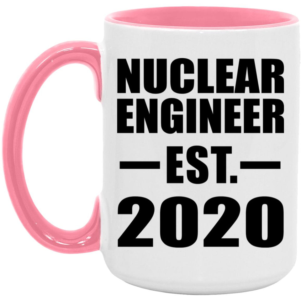 Nuclear Engineer Established EST. 2020 - 15oz Accent Mug Pink