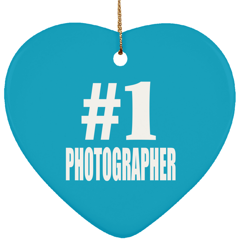 Number One #1 Photographer - Heart Ornament