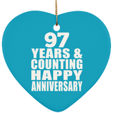 Happy 97th Anniversary 97 Years & Counting - Heart Ornament