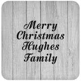 Merry Christmas Hughes Family - Drink Coaster F