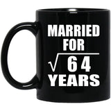 8th Anniversary Married For Square Root of 64 Years - 11oz Coffee Mug Black