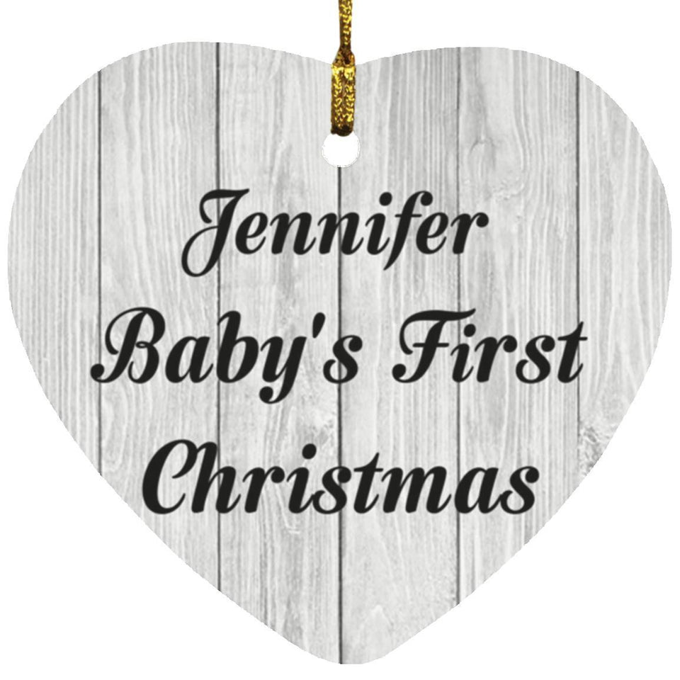 Jennifer Baby's First Christmas - Heart Ornament F