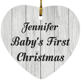 Jennifer Baby's First Christmas - Heart Ornament F