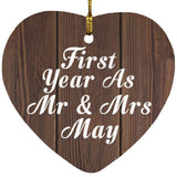 First Year As Mr & Mrs May - Heart Ornament D