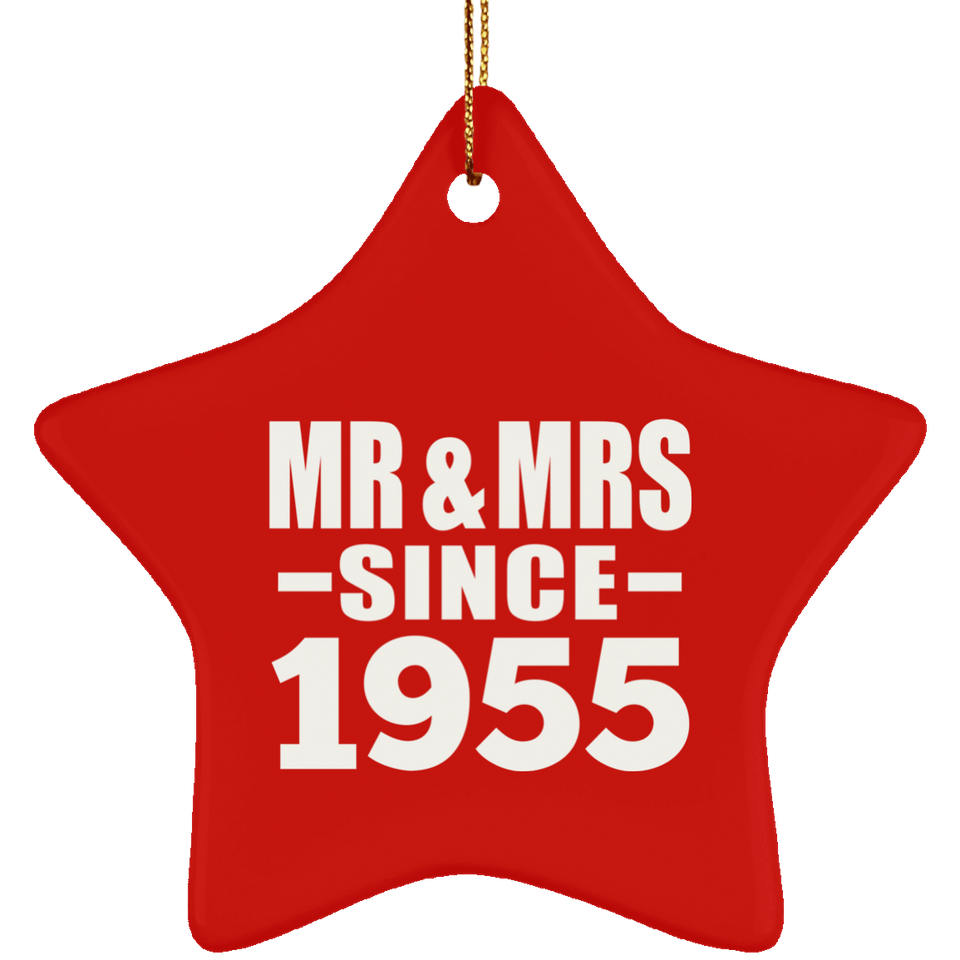 69th Anniversary Mr & Mrs Since 1955 - Star Ornament