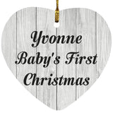 Yvonne Baby's First Christmas - Heart Ornament F