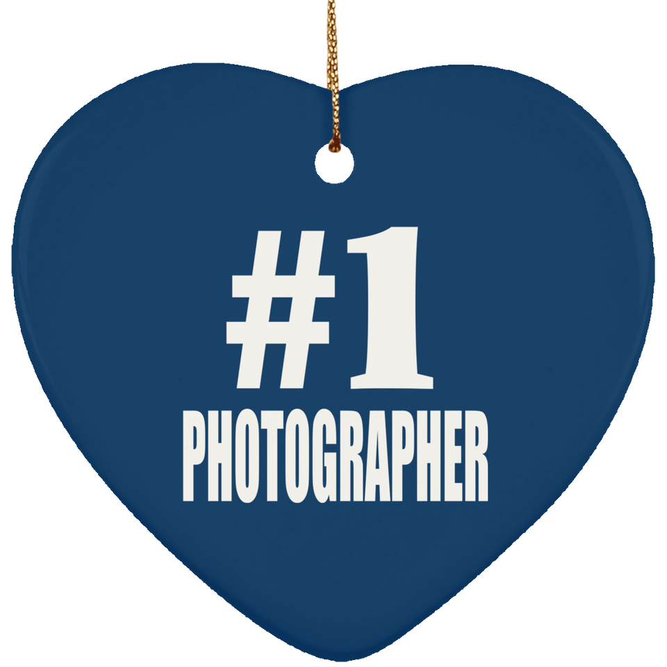 Number One #1 Photographer - Heart Ornament