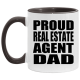 Proud Real Estate Agent Dad - 11oz Accent Mug Black