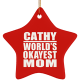 Cathy World's Okayest Mom - Star Ornament
