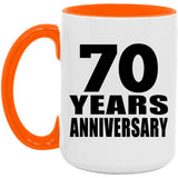 70th Anniversary 70 Years Anniversary - 15oz Accent Mug Orange