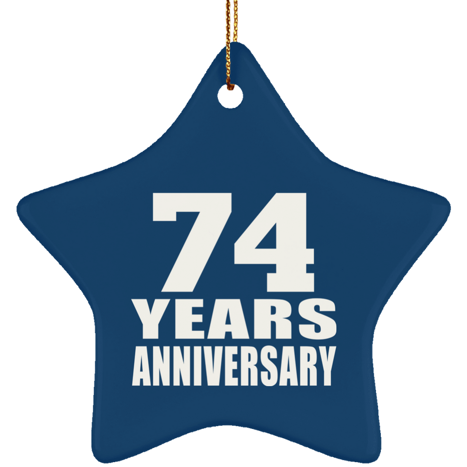 74th Anniversary 74 Years - Star Ornament