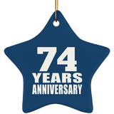 74th Anniversary 74 Years - Star Ornament
