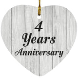 4th Anniversary 4 Years Anniversary - Heart Ornament F