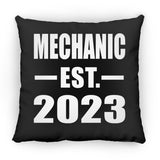 Mechanic Established EST. 2023 - Throw Pillow Black