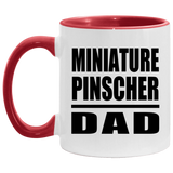 Miniature Pinscher Dad - 11oz Accent Mug Red