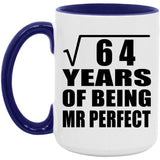 8th Anniversary Square Root of 64 Years of Mr Perfect - 15oz Accent Mug Purple