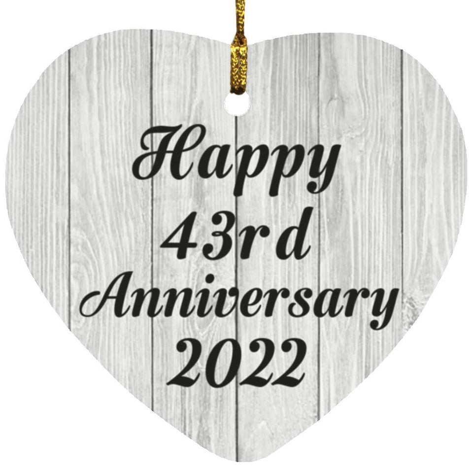 Happy 43rd Anniversary 2022 - Heart Ornament F