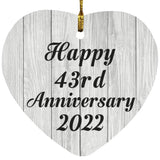 Happy 43rd Anniversary 2022 - Heart Ornament F