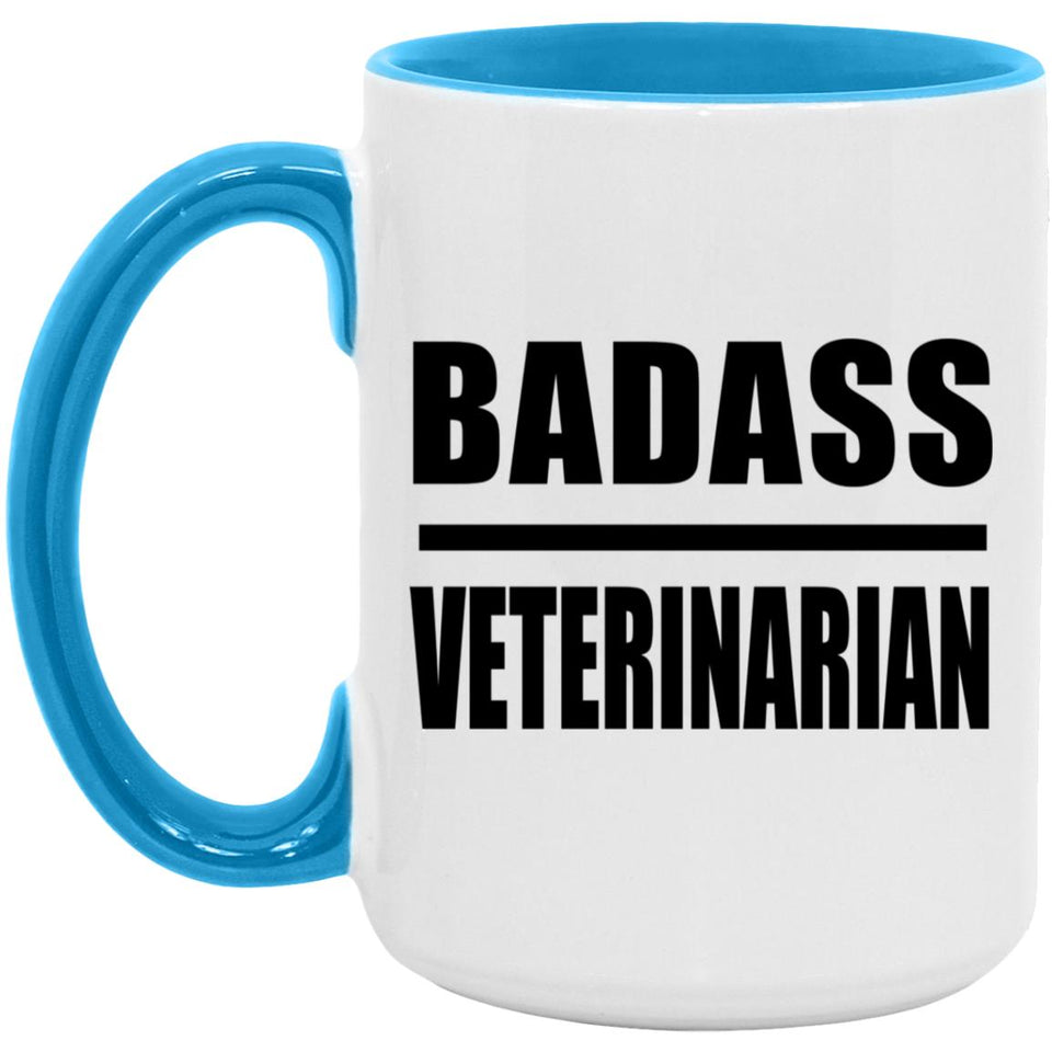 Badass Veterinarian - 15oz Accent Mug Blue