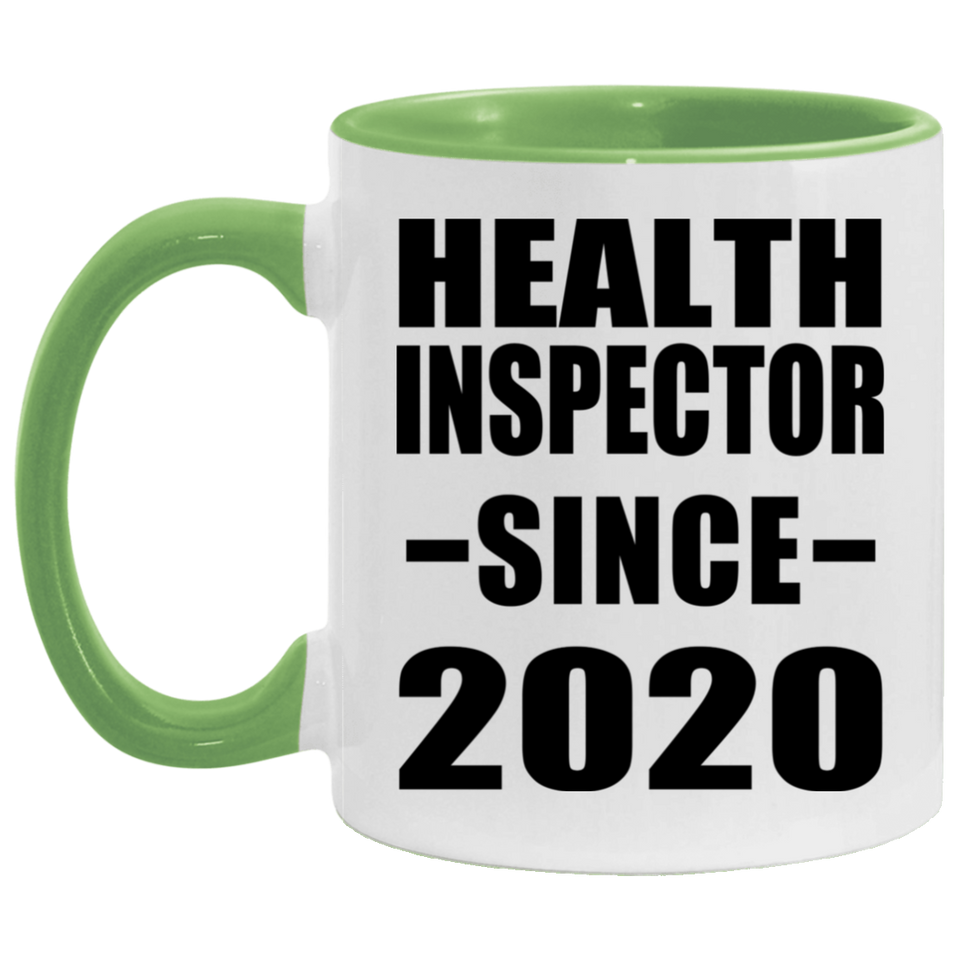 Health Inspector Since 2020 - 11oz Accent Mug Green
