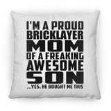 Proud Bricklayer Mom Of Awesome Son - Throw Pillow