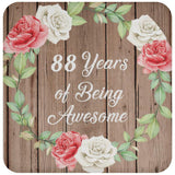 88th Birthday 88 Years Of Being Awesome - Drink Coaster B