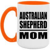 Australian Shepherd Mom - 15oz Accent Mug Orange