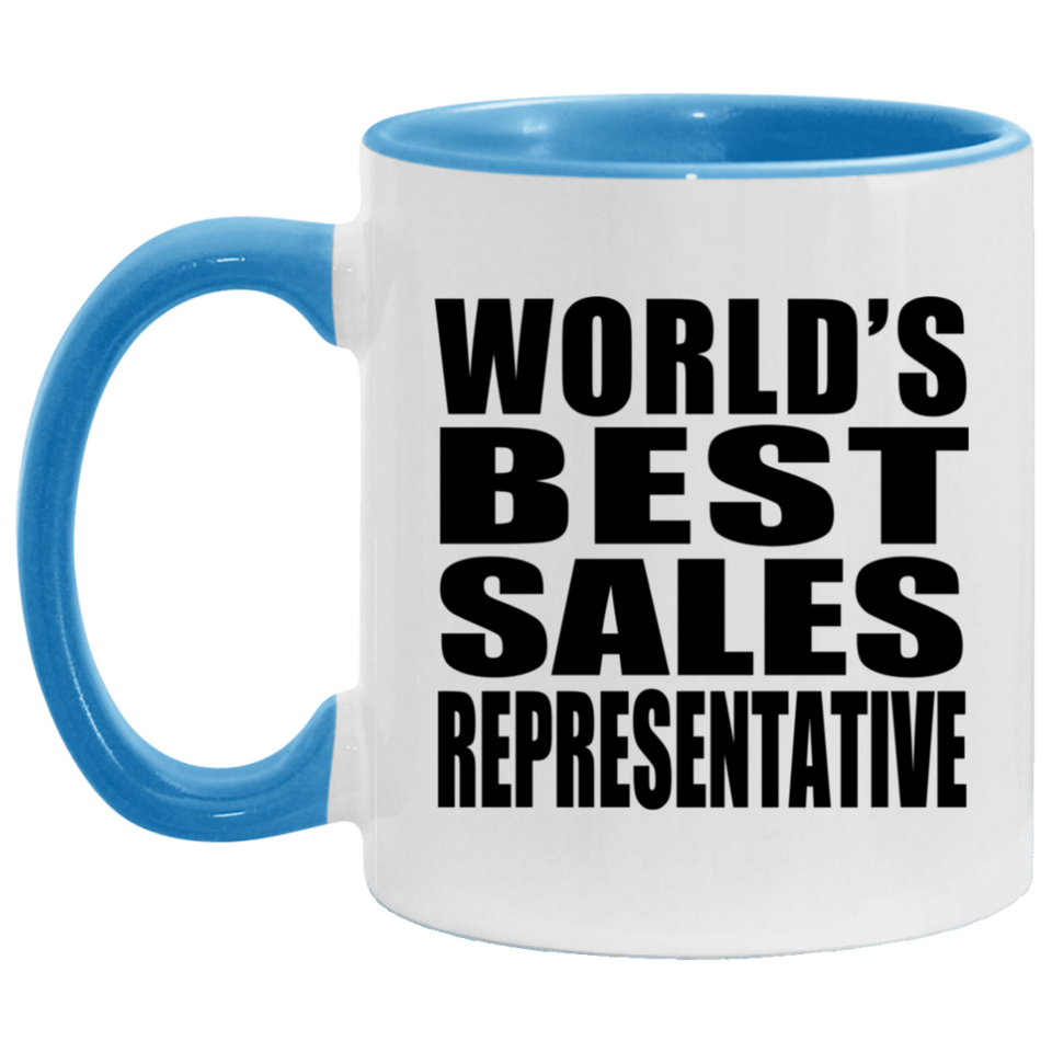 World's Best Sales Representative - 11oz Accent Mug Blue