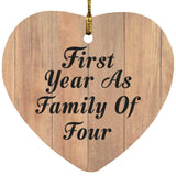 First Year As Family Of Four - Heart Ornament C