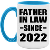 Father In Law Since 2022 - 15oz Accent Mug Blue