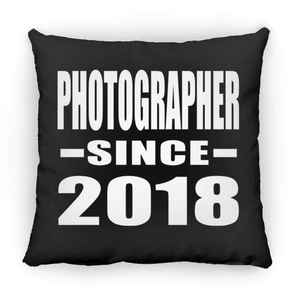 Photographer Since 2018 - Throw Pillow Black