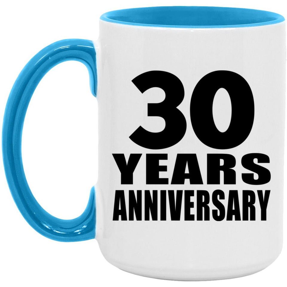 30th Anniversary 30 Years - 15oz Accent Mug Blue