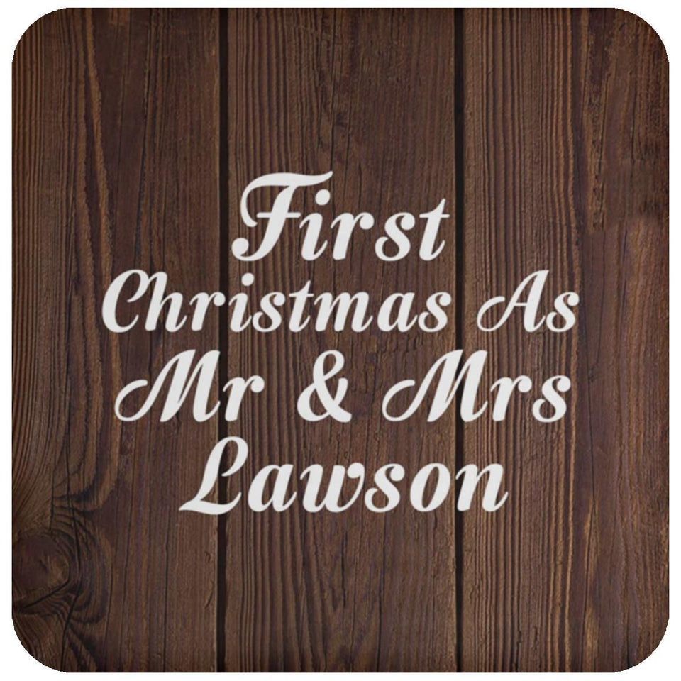 First Christmas As Mr & Mrs Lawson - Drink Coaster D