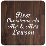 First Christmas As Mr & Mrs Lawson - Drink Coaster D