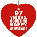 Happy 97th Anniversary 97 Years & Counting - Heart Ornament