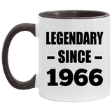 58th Birthday Legendary Since 1966 - 11oz Accent Mug Black