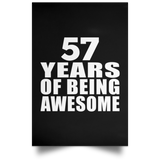 57th Birthday 57 Years Of Being Awesome - Poster Portrait
