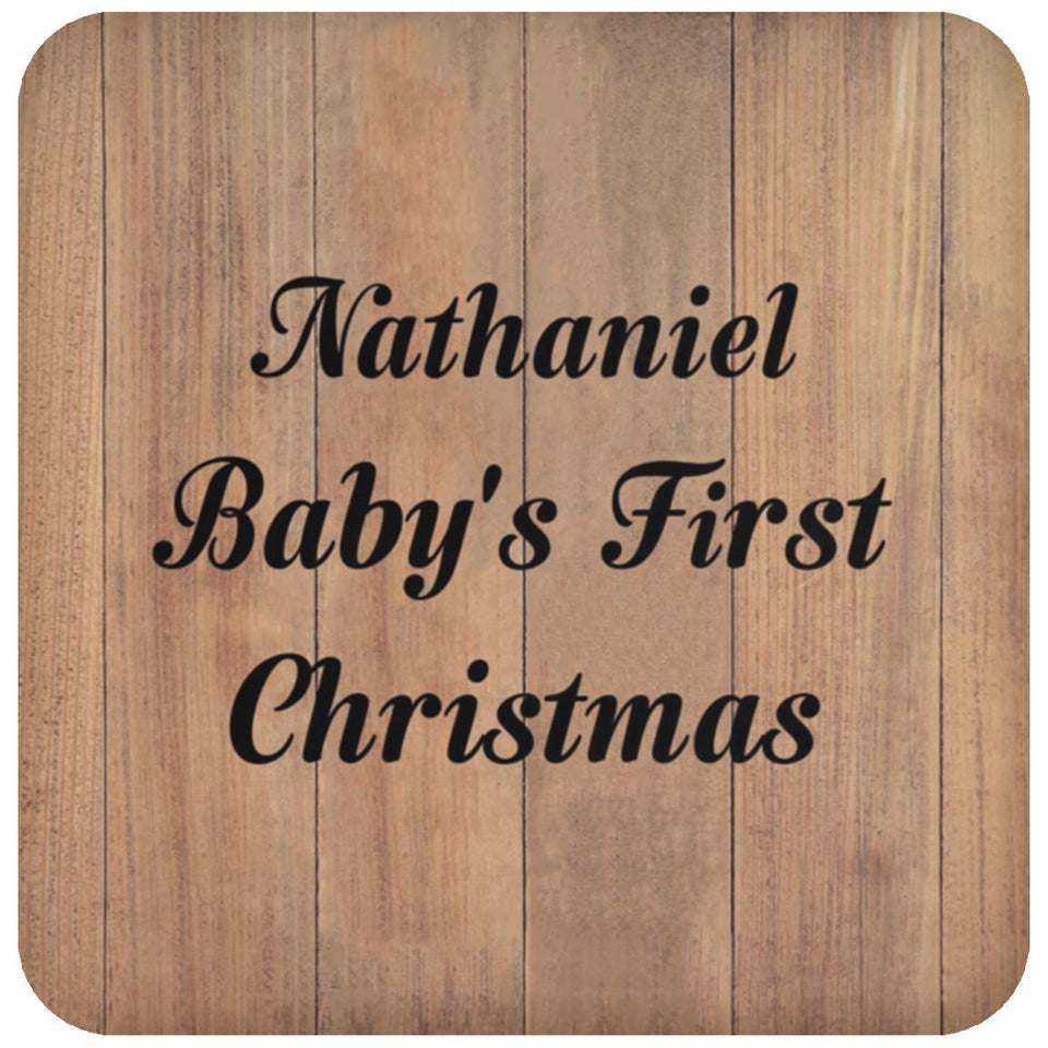 Nathaniel Baby's First Christmas - Drink Coaster C
