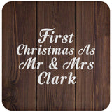 First Christmas As Mr & Mrs Clark - Drink Coaster D