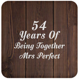 54th Anniversary 54 Years Of Being Mrs Perfect - Drink Coaster D