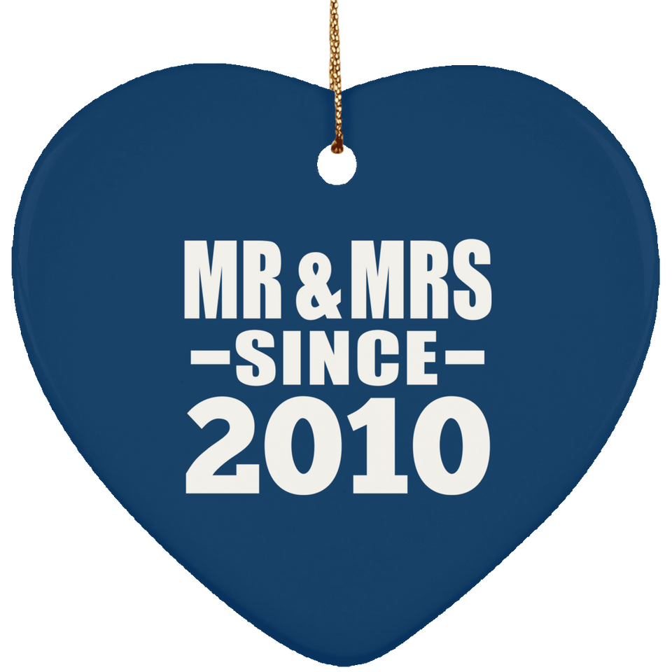 14th Anniversary Mr & Mrs Since 2010 - Heart Ornament