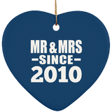 14th Anniversary Mr & Mrs Since 2010 - Heart Ornament