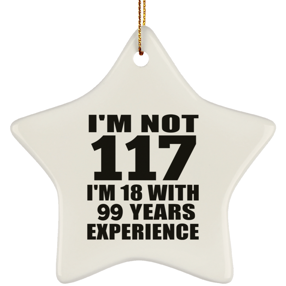 117th Birthday I'm Not 117 I'm 18 With 99 Years Experience - Star Ornament