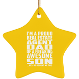 Proud Real Estate Agent Dad Of Awesome Son - Star Ornament