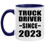 Truck Driver Since 2023 - 11oz Accent Mug Purple