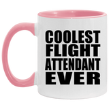 Coolest Flight Attendant Ever - 11oz Accent Mug Pink