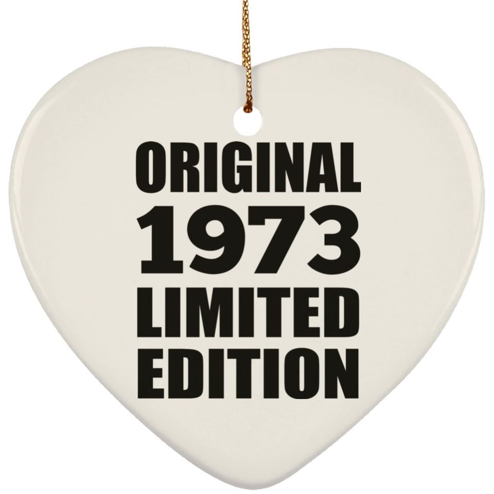 51st Birthday Original 1973 Limited Edition - Heart Ornament